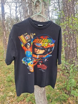 Vintage Jeff Gordon Shirt Mens Large Black Nascar Graphic 1995 Winston Cup